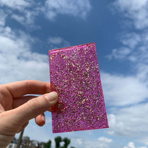 Pink & Gold Glitter Rectangle