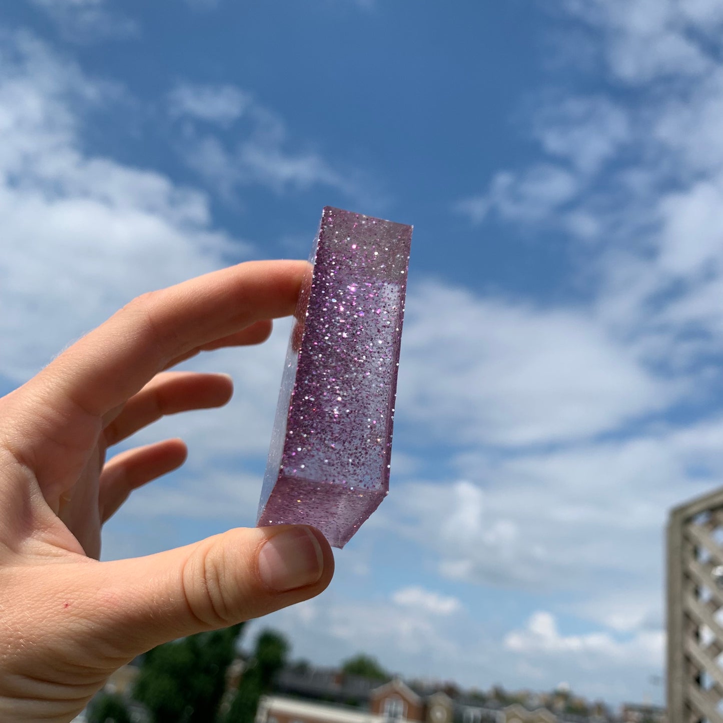 Pink Glitter Cube (small)