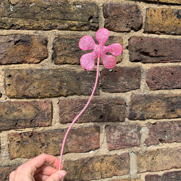 Pink Glitter Flower (Pink Stem)